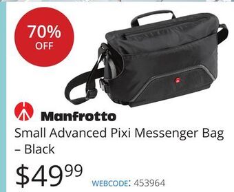 Vistek Manfrotto small advanced pixi messenger bag-black offer