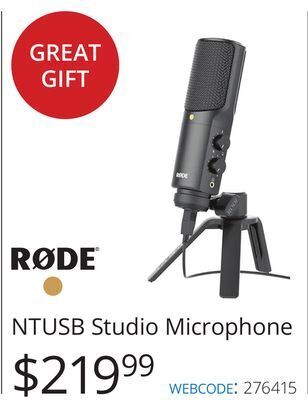 Vistek Rode ntusb studio microphone offer
