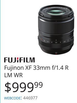 Vistek Fujifilm fujinon xf 33mm f/1.4 r lm wr offer