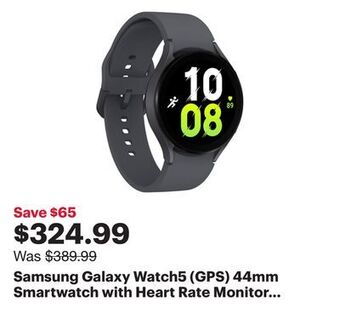 Best Buy Samsung galaxy watch5 (gps) 44mm smartwatch with heart rate monitor - grey offer
