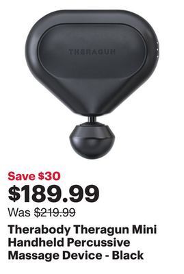 Best Buy Therabody theragun mini handheld percussive massage device - black offer