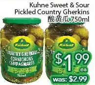 Ample Food Market Kuhne sweet & sour pickled country gherkins offer