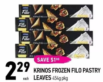 Coppa's Fresh Market Krinos frozen filo pastry leaves offer