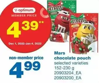 Wholesale Club Mars chocolate pouch offer