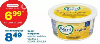 Wholesale Club Becel margarine offer