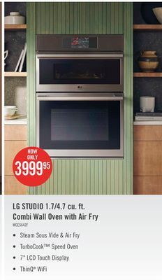 The Brick Lg studio 6.4 cu. ft. instaview® double wall oven - wces6428f offer