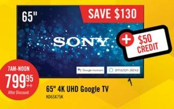 The Brick Sony bravia 65" x75k 4k hdr smart tv - 2y4369 offer