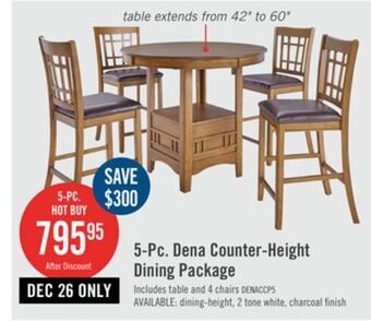 The Brick Dena 5-piece counter-height dining package - walnut offer