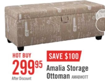 The Brick Amalia polyester ottoman with shoe storage - beige offer