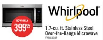 The Brick Whirlpool 1.7 cu. ft. microwave hood combination with electronic touch controls – ywmh31017hz offer