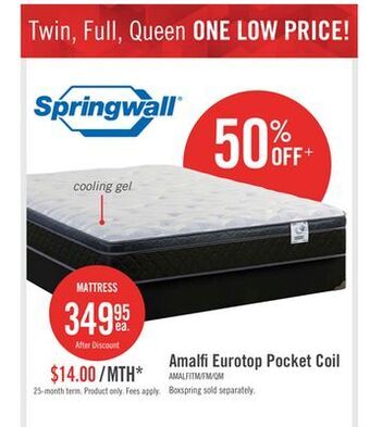 The Brick Springwall amalfi eurotop twin mattress offer
