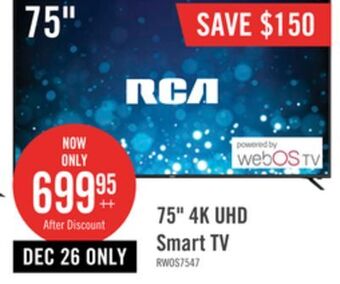 The Brick Rca 75" 4k uhd smart webos tv - rwosu7547 offer