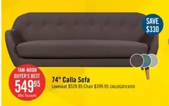 The Brick Calla linen-look fabric sofa - dark grey offer