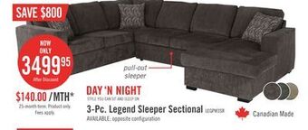 The Brick Legend 3-piece right-facing chenille sleeper sectional sofa - pewter offer