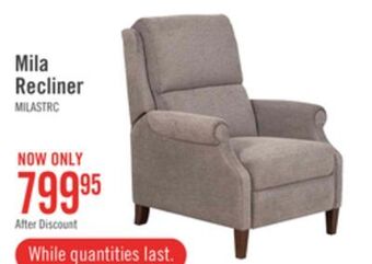 The Brick Mila linen-look fabric recliner – storm offer