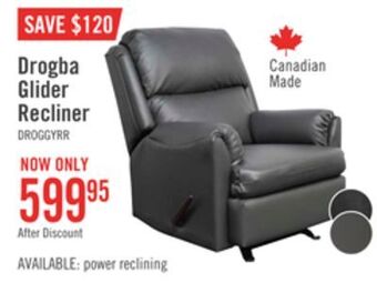 The Brick Drogba leather-look fabric recliner - grey offer