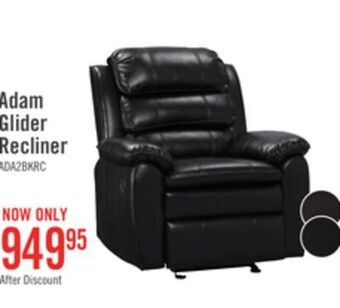 The Brick Adam leather-look fabric glider recliner - black offer