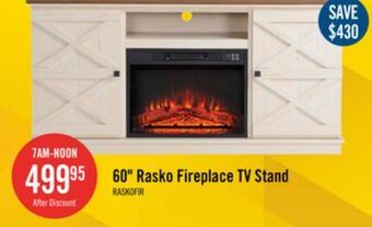 The Brick Rasko 60" tv stand with log fireplace offer