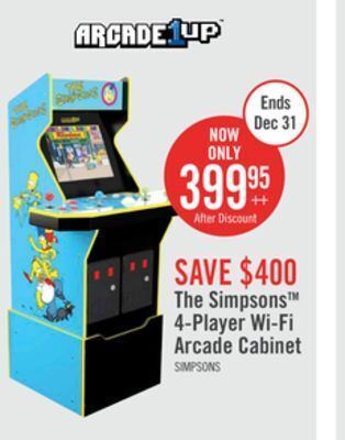 The Brick Arcade1up the simpsons™ 4-player wi-fi arcade cabinet with riser offer