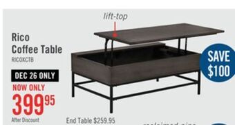 The Brick Rico coffee table with lift top - grey offer