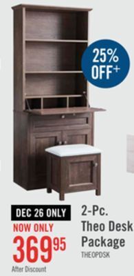 The Brick Theo fold-down desk with bookcase – walnut oak offer