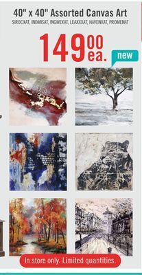 The Brick 40" x 40" assorted canvas art offer