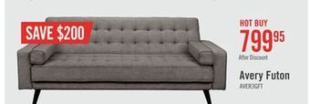 The Brick Avery linen-look fabric futon - grey offer
