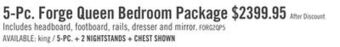 The Brick Forge 5-piece queen bedroom package offer