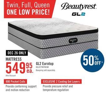 The Brick Beautyrest gl2 eurotop twin mattress offer