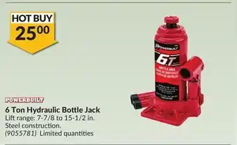 Princess Auto 6 ton hydraulic bottle jack offer