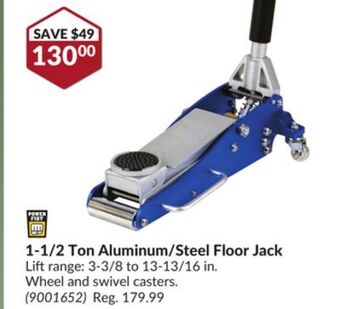 Princess Auto 1-1/2 ton aluminum/steel floor jack offer