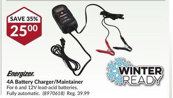 Princess Auto Energizer 4a battery charger/maintainer offer