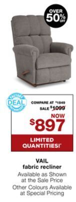 La Z Boy Vail fabric recliner offer