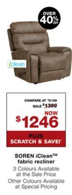 La Z Boy Soren iclean™ fabric recliner offer