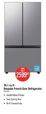 The Brick Samsung bespoke 30 cu. ft. french-door refrigerator - rf30bb6200qlaa offer
