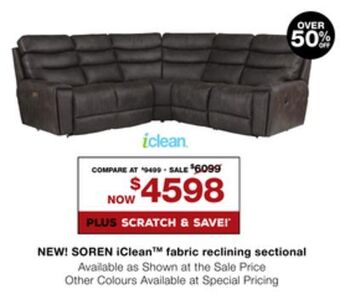 La Z Boy Soren iclean tm fabric reclining sectional offer