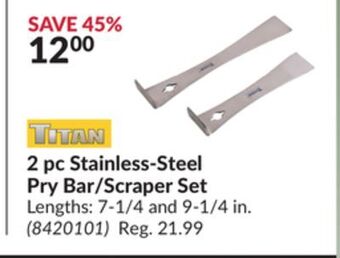 Princess Auto 2 pc stainless-steel pry bar/scraper set offer