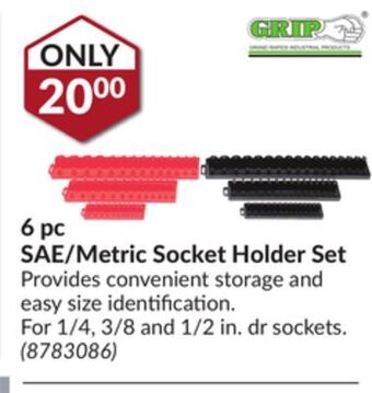 Princess Auto 6 pc sae/metric socket holder set offer