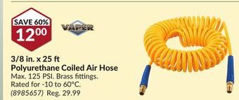 Princess Auto 3/8 in. x 25 polyurethane coiled air hose offer