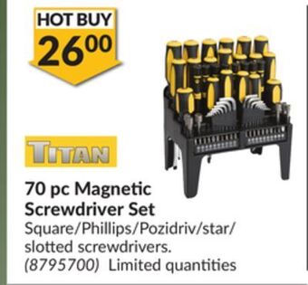 Princess Auto 70 pc magnetic screwdriver set offer