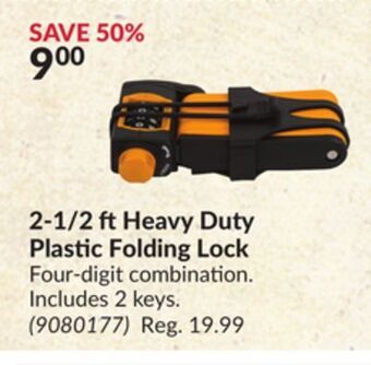 Princess Auto 2-1/2 ft heavy duty plastic folding lock offer