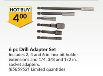 Princess Auto 6 pc drill adapter set offer