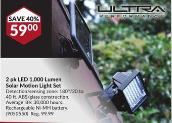 Princess Auto 2 pk led 1, 000 lumen solar motion light set offer