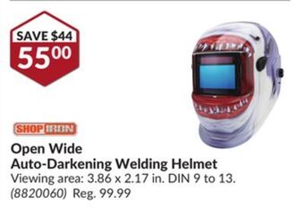 Princess Auto Open wide auto-darkening welding helmet offer