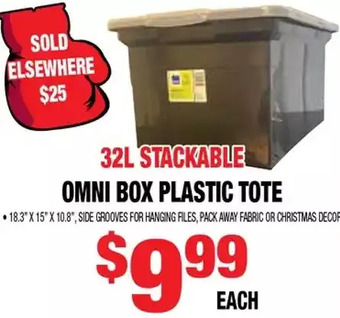 Len's Mill Stores 32l stackable omni box plastic tote offer