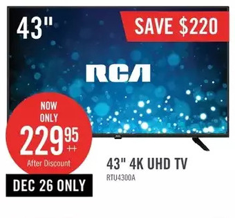 The Brick Rca 43" 4k uhd tv offer