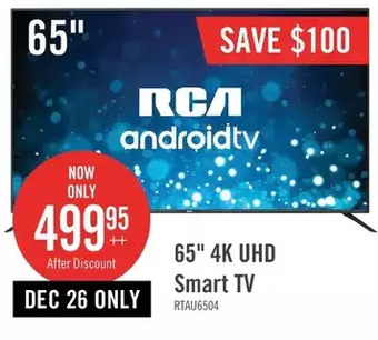 The Brick Rca 65" android uhd tv - rtau6504 offer