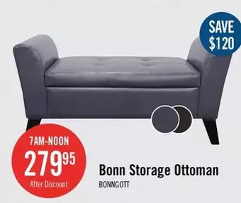 The Brick Bonn faux leather storage ottoman - grey offer