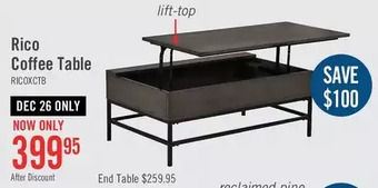 The Brick Rico coffee table with lift top | end table offer