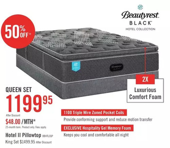 The Brick Beautyrest black hotel 2 pillowtop queen mattress set | king set offer